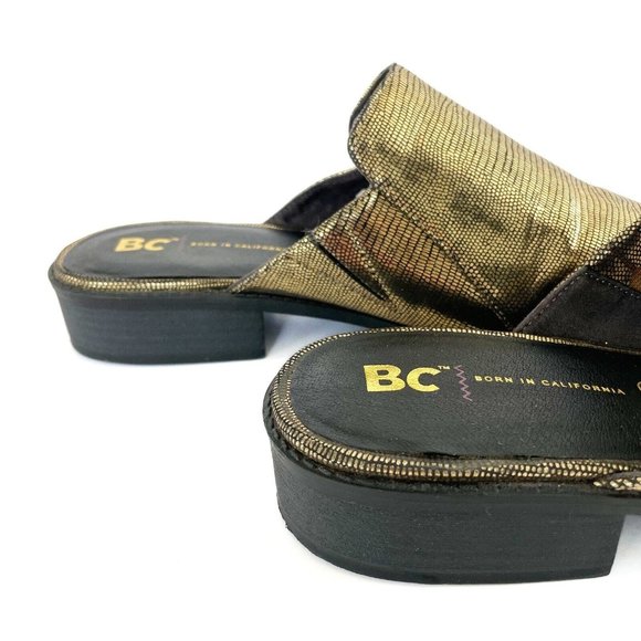 BC Shoes Vegan Mules Slides Women's 9 Slip On Metallic Modern Casual Avant Garde - Picture 11 of 16